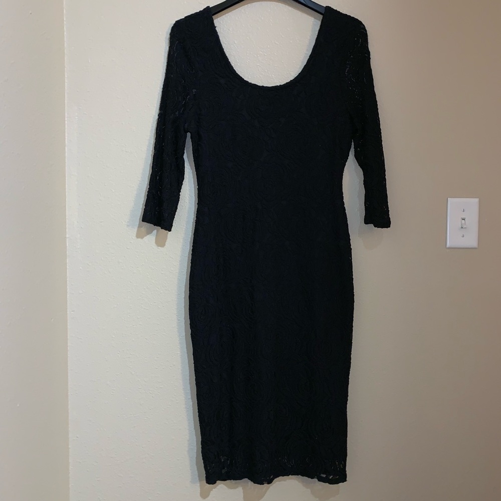 Love Fire Black Lace Midi Dress